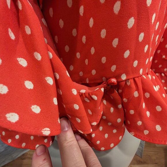 Red & white polka dot blouse - Gap - Size L - Picture 4 of 7